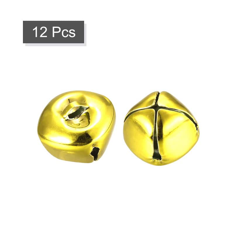 Jingle Bells, 20mm 12pcs Small Bells for Crafts DIY Christmas, Gold Tone - 20mmx20mm