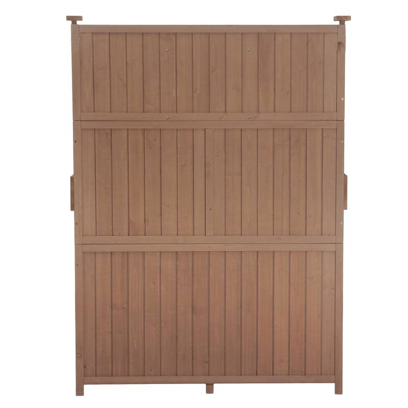 Roomfitters 65" Garden Potting Bench Table, Fir Wood Workstation with Storage Shelf and Cabinet