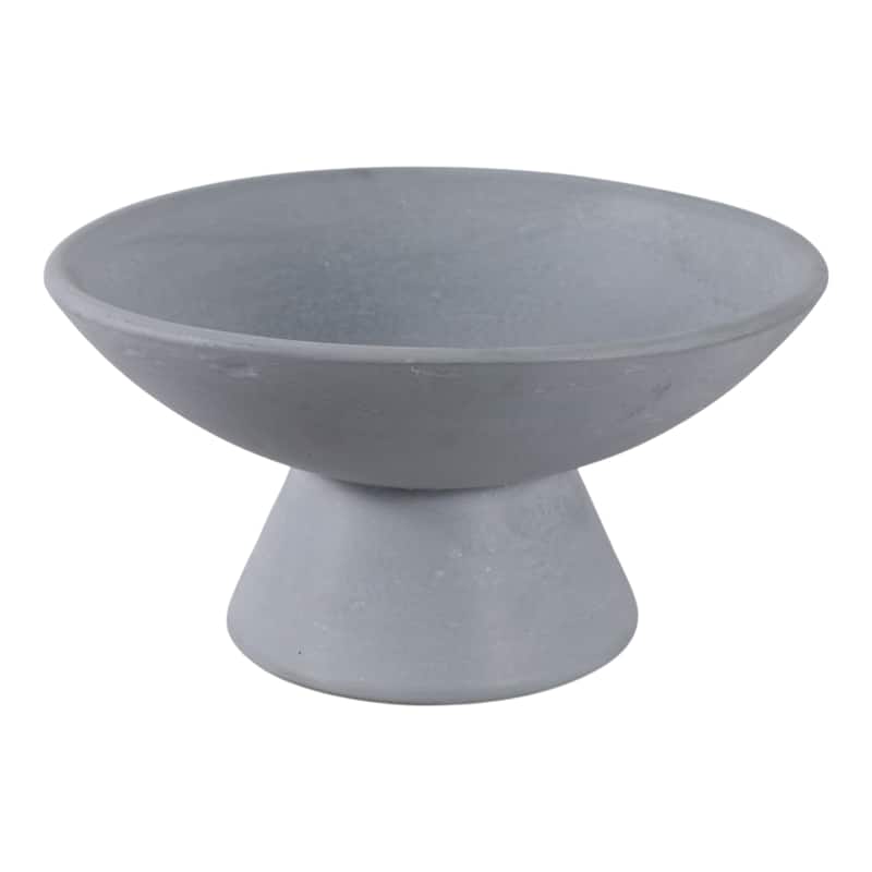 Pottery Terracotta Bowl Pedestal Base Modern Casual Decor - 7" Blue - 11.75" x 11.75" x 6.5"