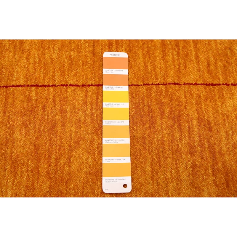 ECARPETGALLERY Hand Loomed Kashkuli Gabbeh Light Orange Wool Rug - 4'11 x 8'0