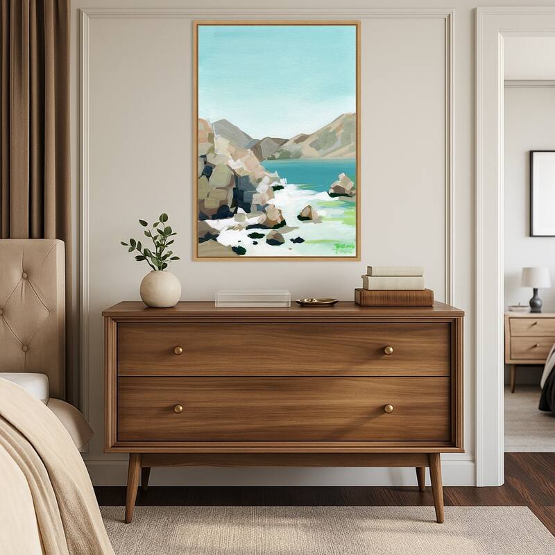 Rocky Coast by Brook Page Framed Canvas Wall Art Print