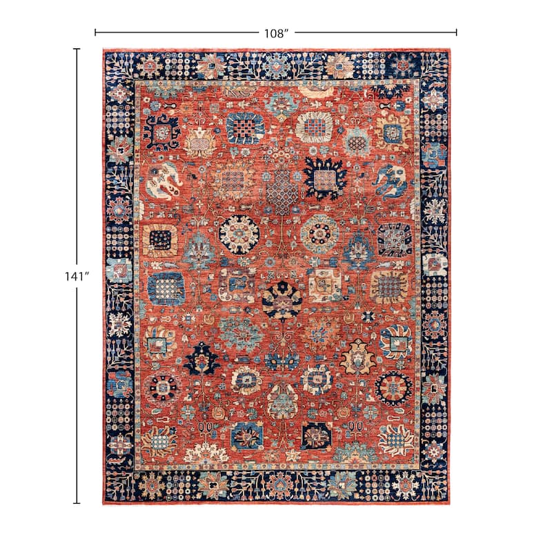 Serapi One-of-a-Kind Hand-Knotted Area Rug - Red - 9' 0" x 11' 9"