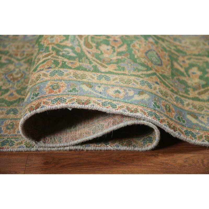 Hand Knotted Oriental 100% Wool Carpet Traditional Floral Oranges & Rust Mashad Area Rug - 13' 6'' X 9' 6''