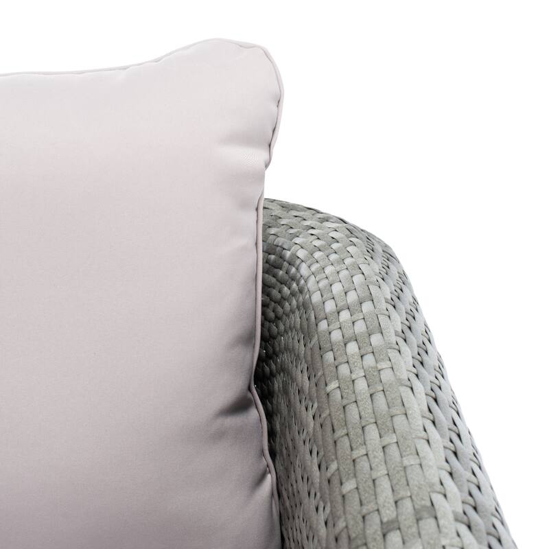 SAFAVIEH Outdoor Living Tarien Wicker 4-Piece Living Patio Set - 48"W x 25"D x 28"H