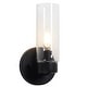 preview thumbnail 26 of 26, LNC Modern Farmhouse Clear Glass Wall Sconce Black Gold Silver Bathroom Vanity Lighting - W 4.7" x H 9.6" x D 4.5"