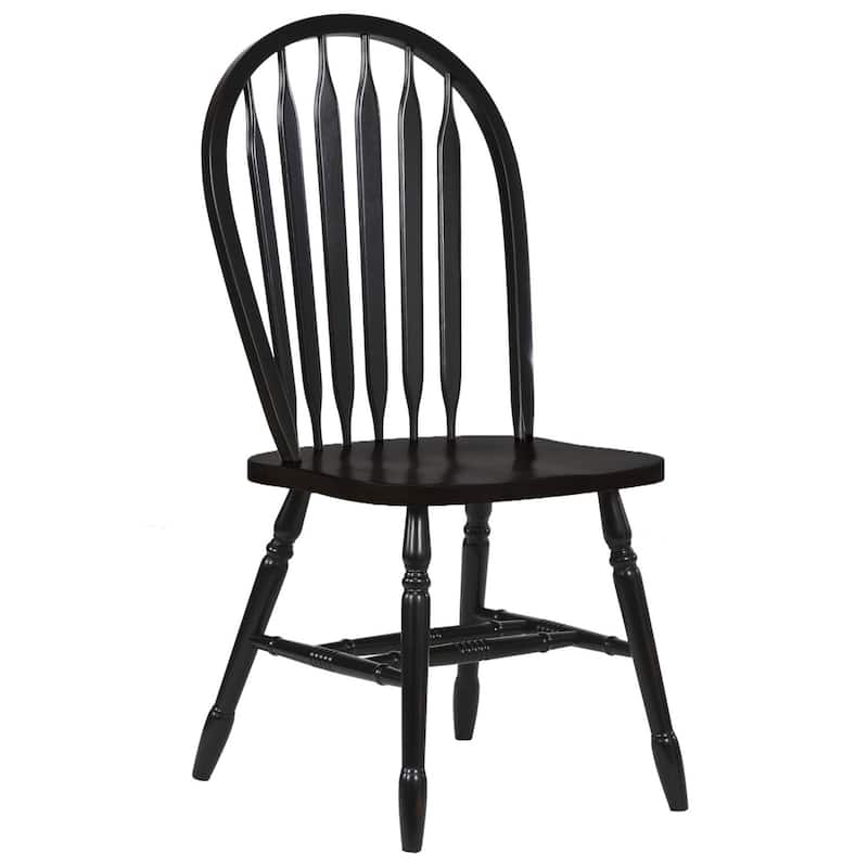 Round Extendable Dining Set - 42" Table with 2 Retro Chairs - Black Cherry Finish