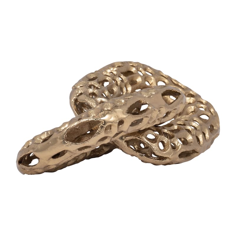 Sagebrook Home 12-Inch Gold 2-Linked Metal Chains - Aluminum Decorative Object for Modern Home Accent and Elegance