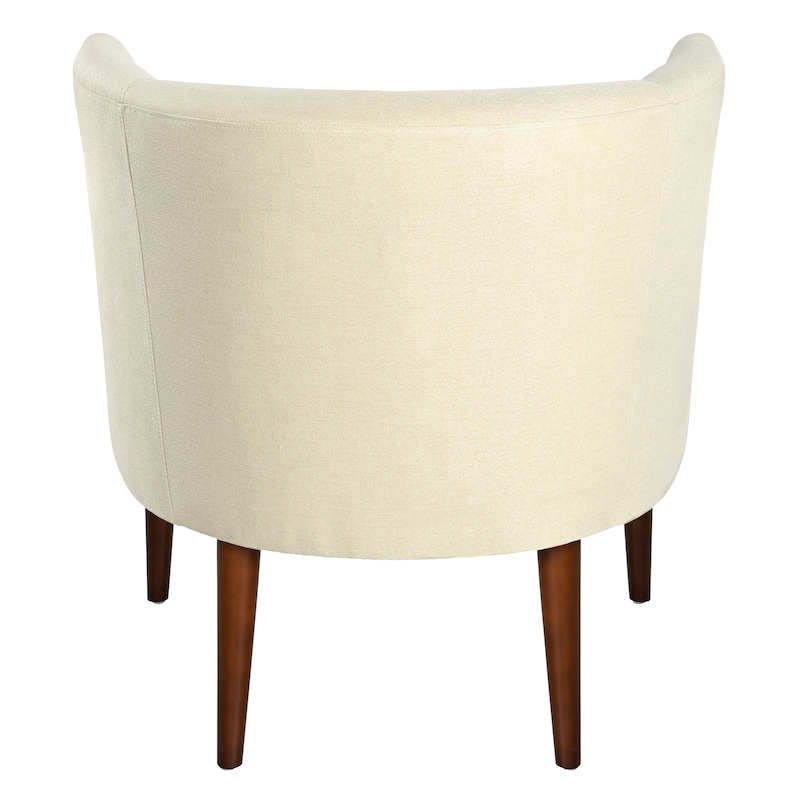 Modern Club Chair with Button-Tufted Back & Tonal Piping - Contemporary Upholstered Tub Chair with Sturdy Birch Wood Legs