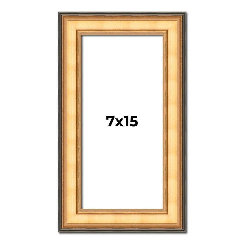 7x15 Frame Gold Plein Aire Solid Wood Picture Frame Width 2 Inches |