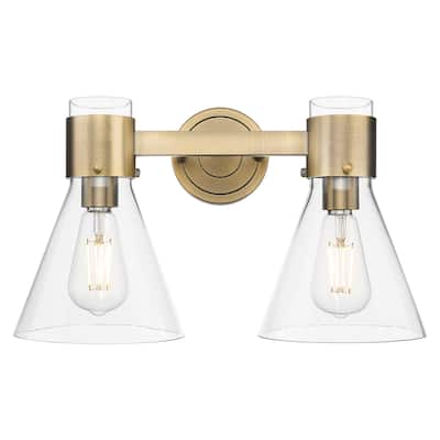 Innovations Lighting 464-2W-G464C-7CL Lawton Cone 2 Light 16" Wide
