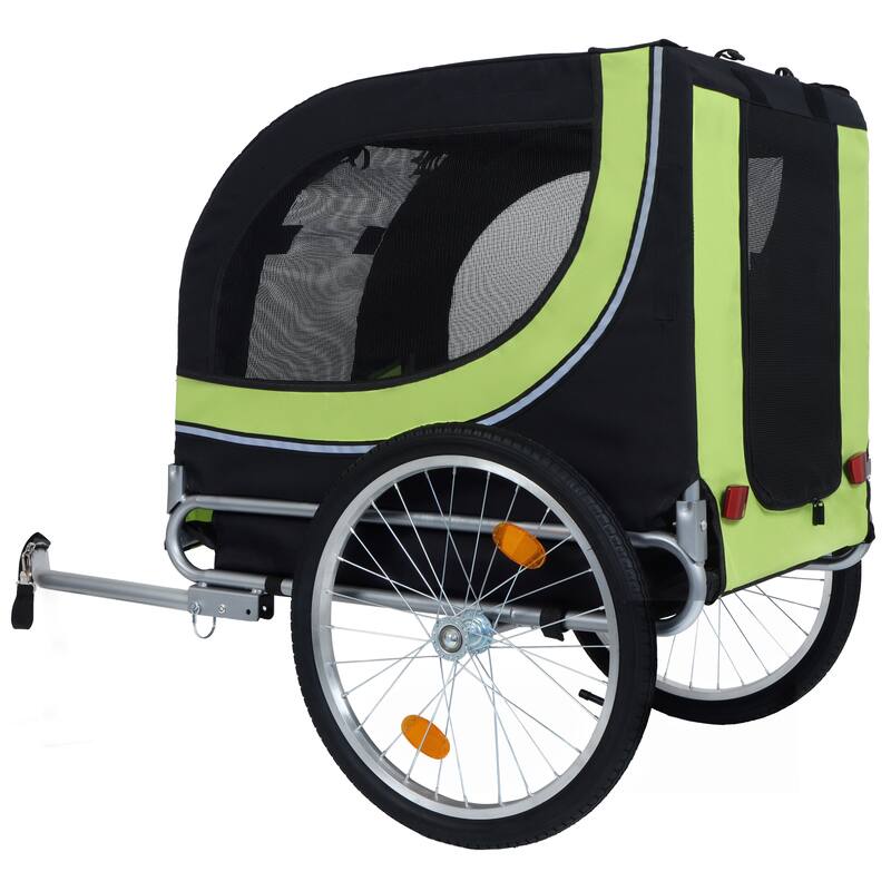 Large Folding Bike Trailer For Dogs - 66lb Capacity All-Terrain Pet Carrier, Durable Steel Frame For Cycling