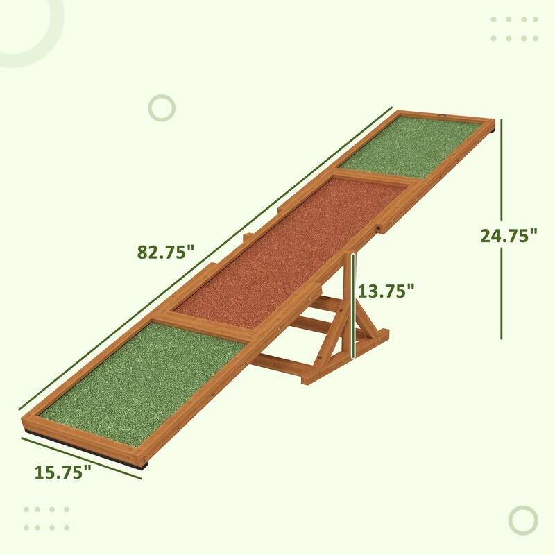 PawHut Wooden Dog Agility Seesaw for Training and Exercise, Platform Equipment Run Game Toy, Weather Resistant Pet Supplies