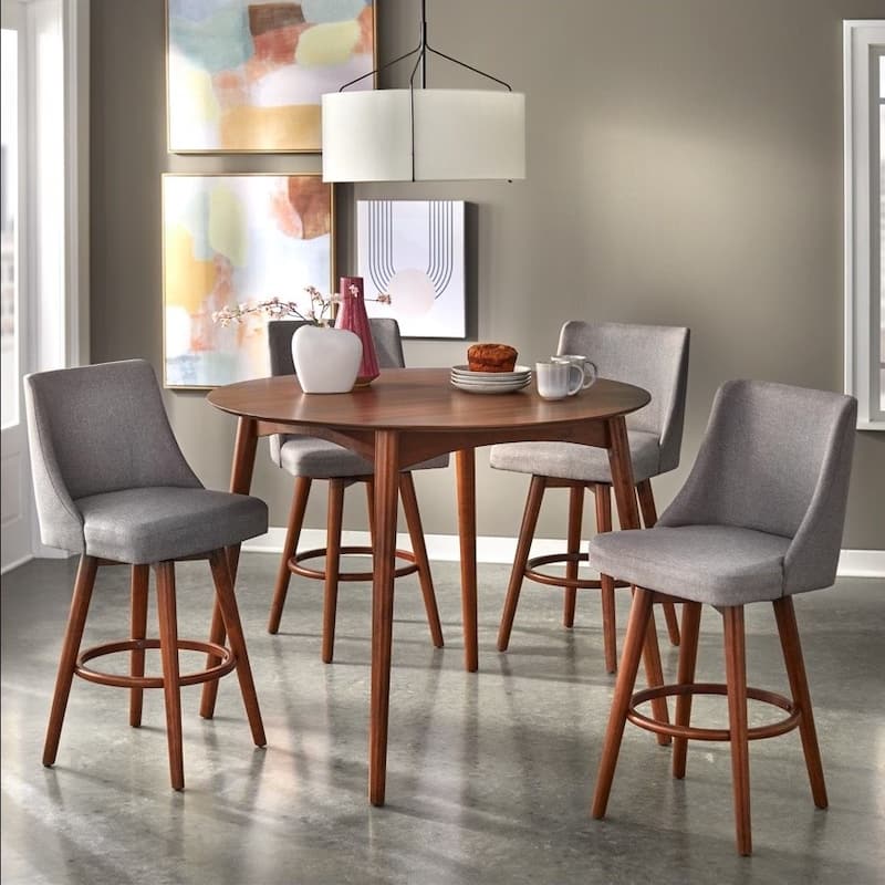 Lifestorey Derby 5-piece Counter Height Dining Set - Walnut/Grey