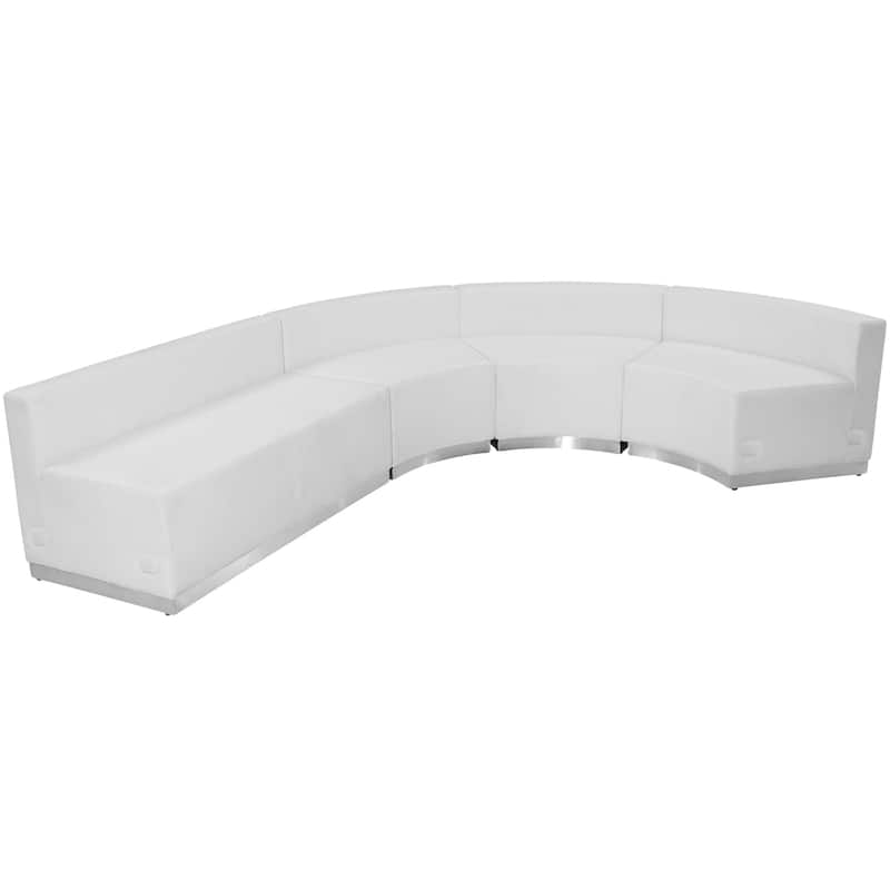 4 PC LeatherSoft Modular Reception Configuration w/Taut Back &Seat - 103.5"W x 25.25" - 89.5"D x 27"H