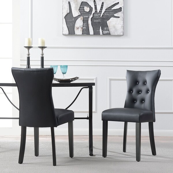 Shop Belleze Dining Faux Leather Tufted Accent Living Room ...
