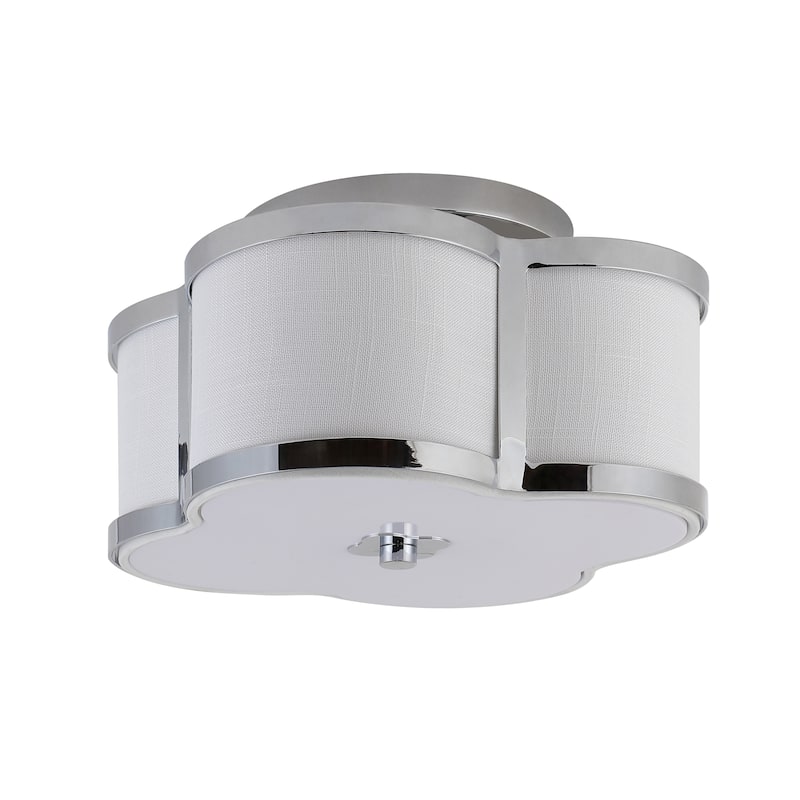 Frank Scalloped Shade Metal Classic Glam LED Flush Mount, by JONATHAN Y
