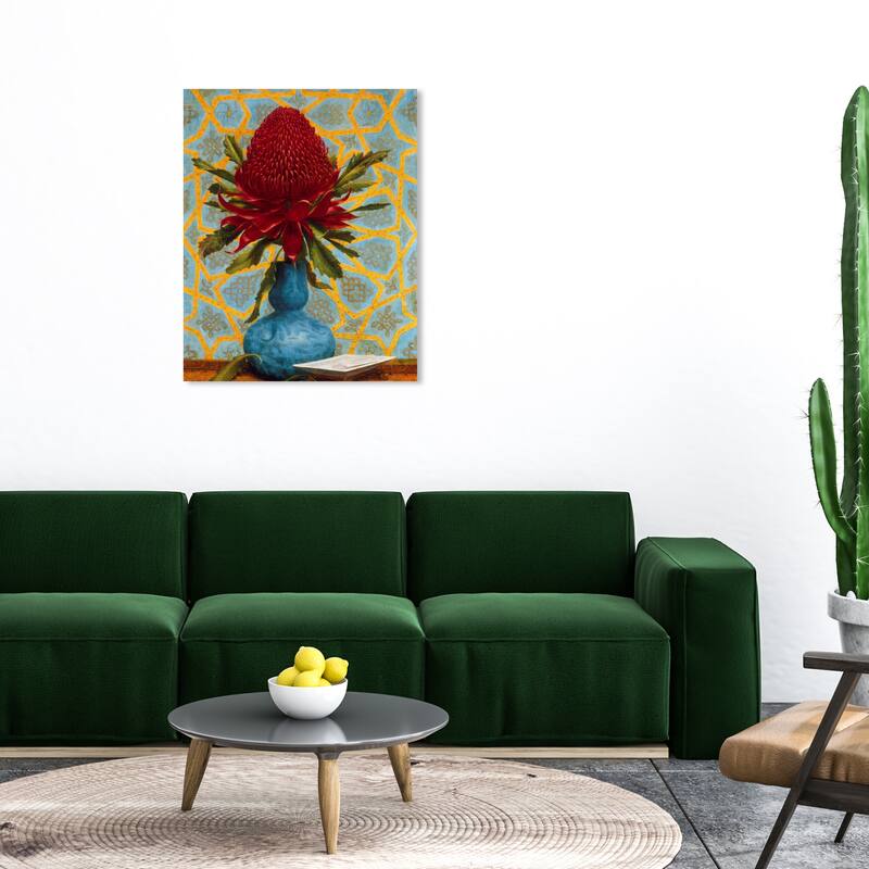 Wynwood Studio Canvas Floral and Botanical Lucien Henry - Waratah Red and Traditional Wall Art Canvas Print - 30 x 36