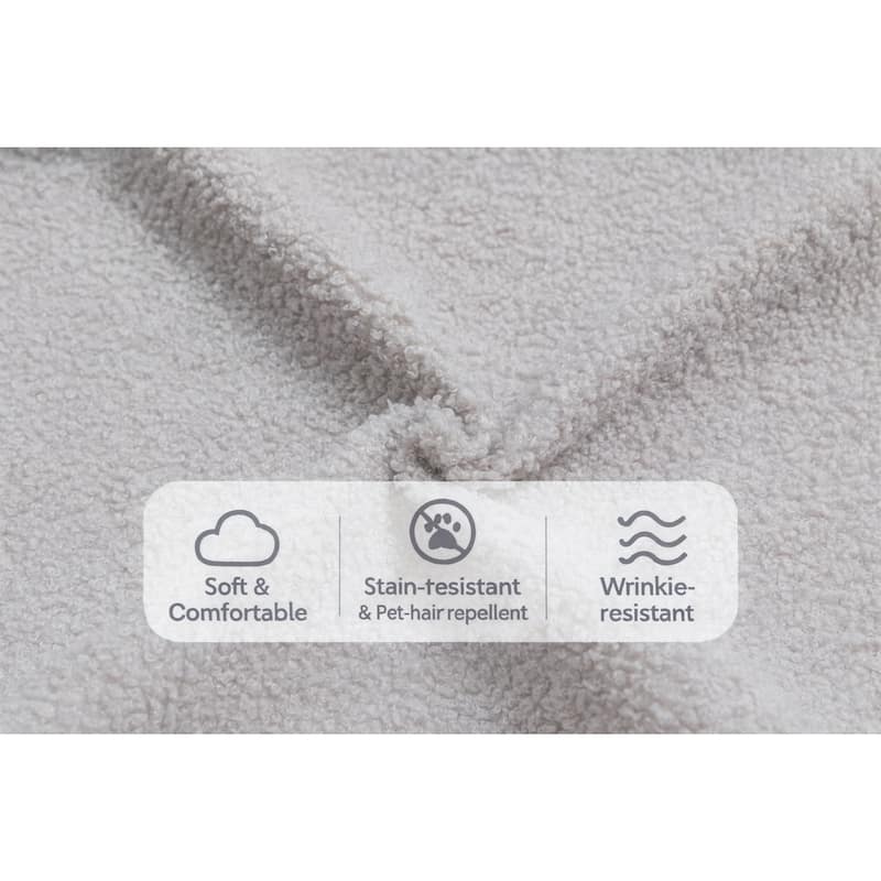 L-Shaped Modular Sectional Sofa, Full Foam Compressed Deep Seat Sofa, Upholstered Corner Sofa with 5 Throw Pillows