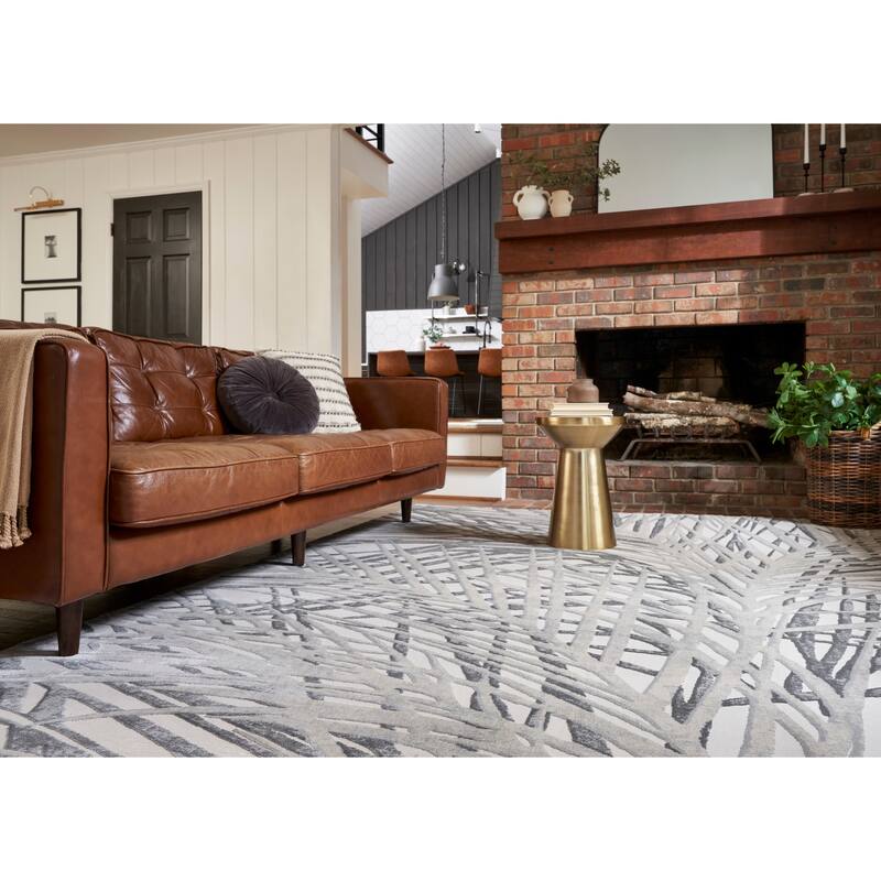 Nourison Rustic Textures Abstract Floral Area Rug - 7'10" x 10'6" - Ivory/Grey