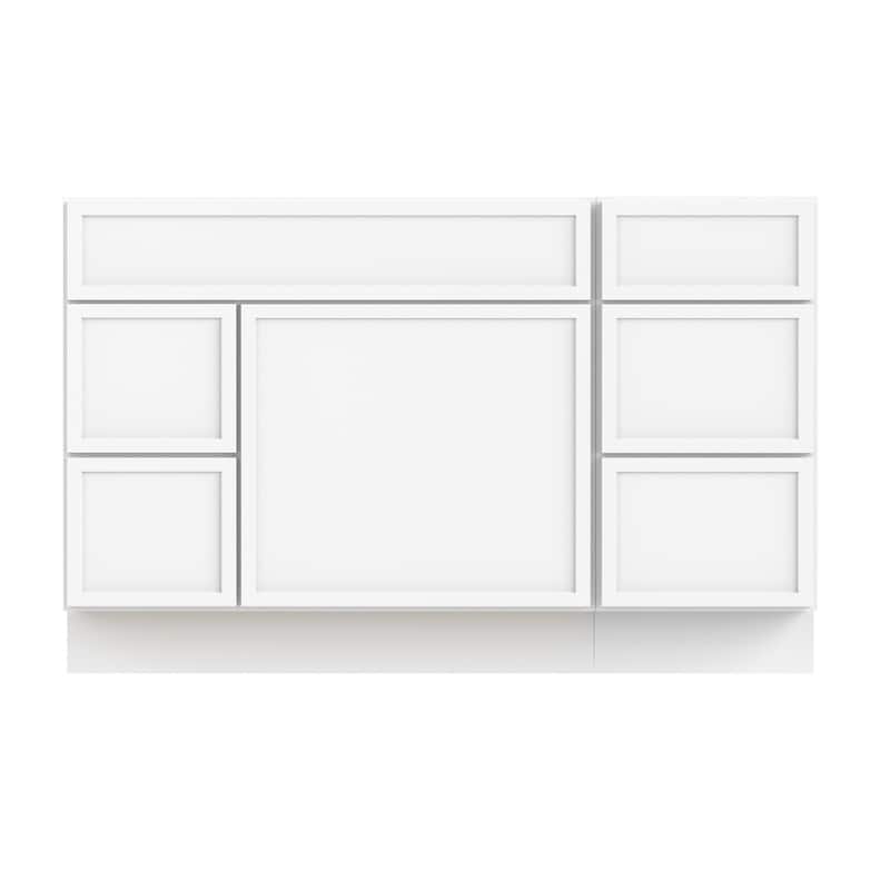 Vanity Art 51" Birch Freestanding Bathroom Vanity Cabinet without Top