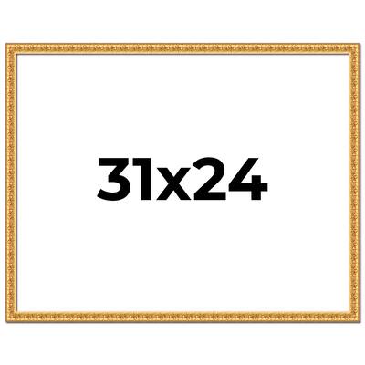 31x24 Frame Gold Real Wood Picture Frame Width 1 inches | Interior