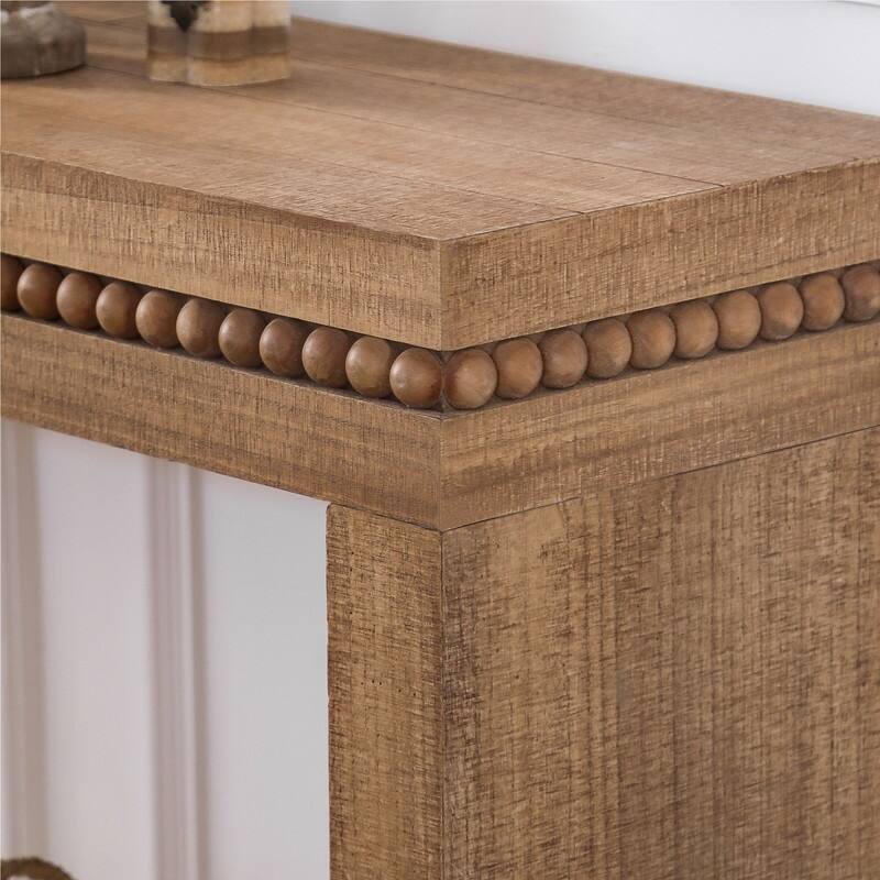 64-Inch Modern Wood Console Table with Beaded Trim - Stylish Entryway & Living Room Accent Table