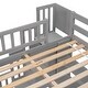 preview thumbnail 14 of 14, 2 Colors Full Size Loft Bed with Built-in Desk, Bookshelves and Storage Staircase