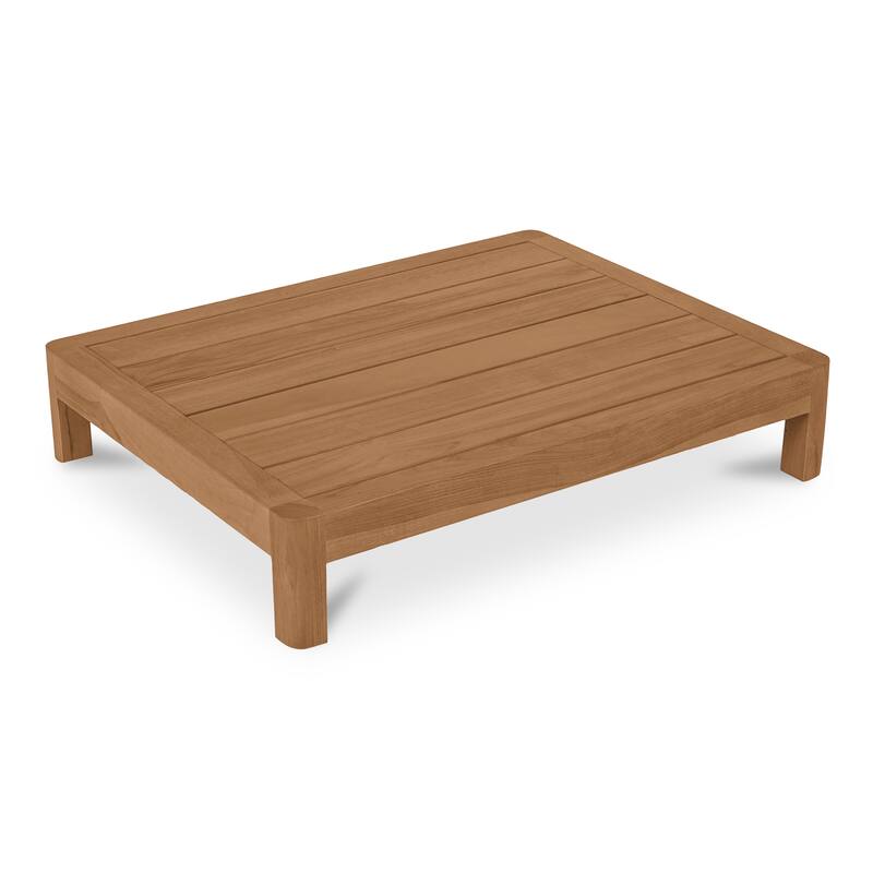 NADAAL STUDIOS Sorelle Outdoor Side Table, Solid Teak Wood, Low Profile Design, Natural Finish
