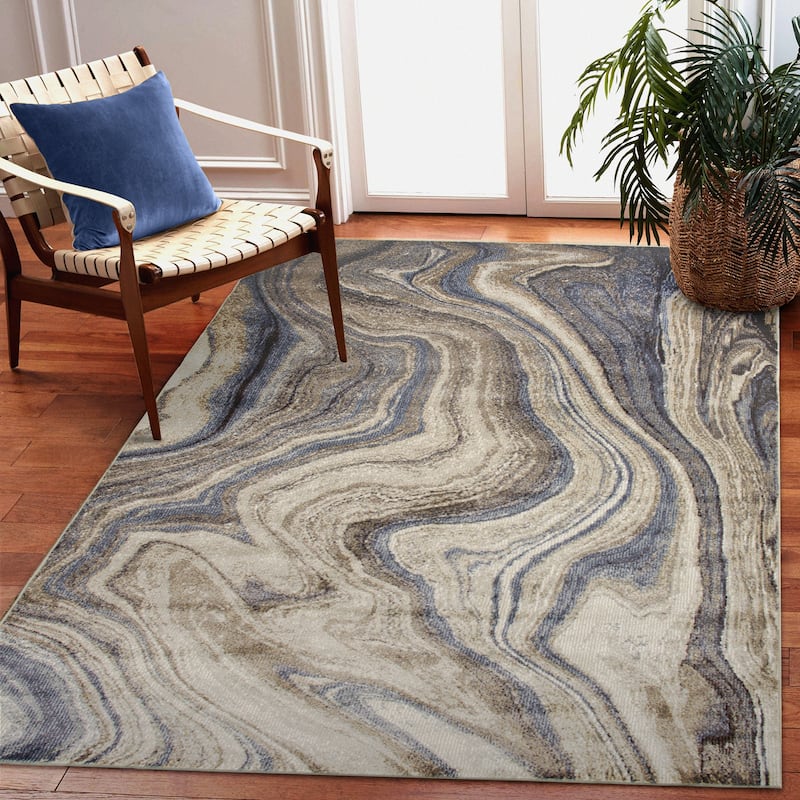 Liora Manne Ariana Marble Indoor Rug - 8'10" x 11'9" - Cool