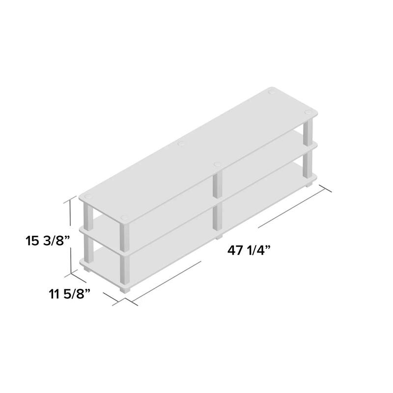 Espresso Black Composite Wood Shoe Rack with 3 Shelves and 18 Pairs Capacity - 15.4'' H x 47.2'' W x 11.6'' D
