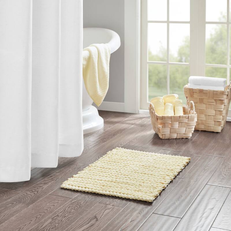 Madison Park Copula Dyed Cotton Chenille Chain Stitch Rug