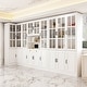 preview thumbnail 1 of 82, White Buffet Sideboard & Curio Bookcase Cabinet with Glass Doors