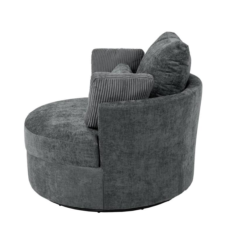 Modern Swivel Chair with Pillows for living room
