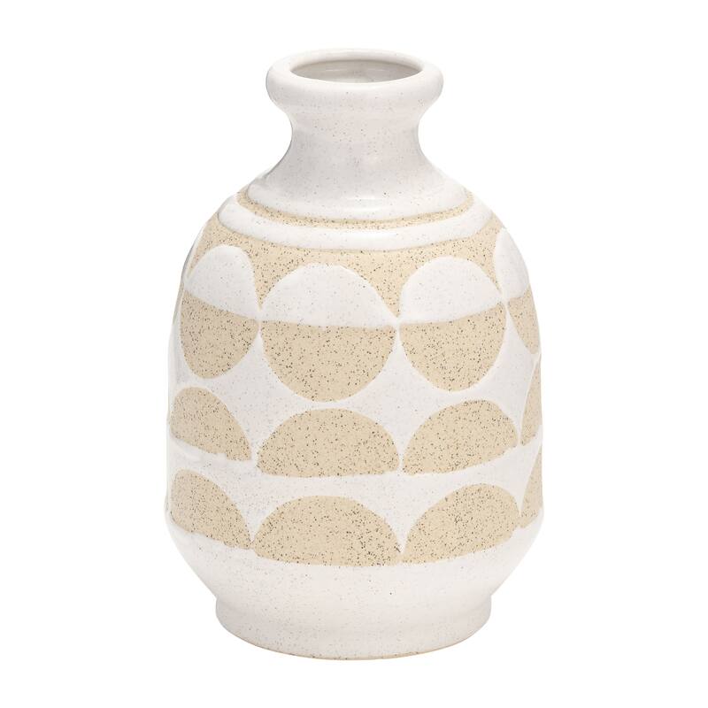 Sagebrook Home Artisanal 10" Half Circle Abstract Ceramic Vase