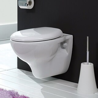Nameeks Cerastyle Wall Mounted One-Piece Round Toilet � Seat Included - White