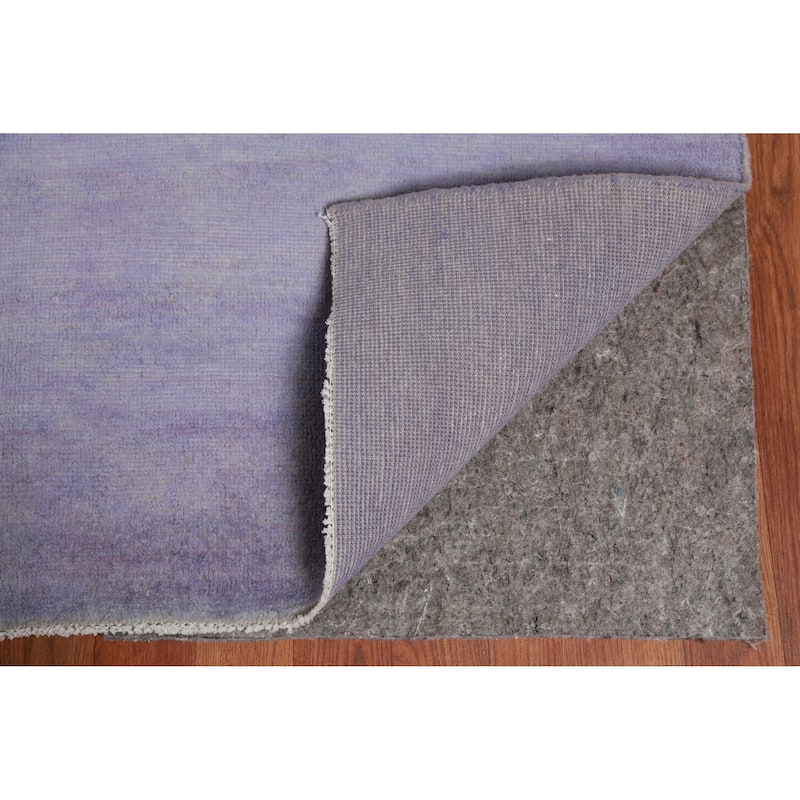 Hand Knotted Oriental 100% Wool Carpet Modern Solid Purples Gabbeh Area Rug - 12' 8'' X 10' 0''