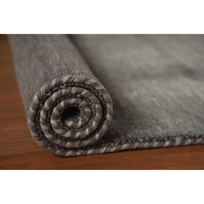 Hand Knotted Oriental 100% Wool Carpet Tribal Tribal Greys & Charcoal Gabbeh Area Rug - 4' 11'' X 3' 1''