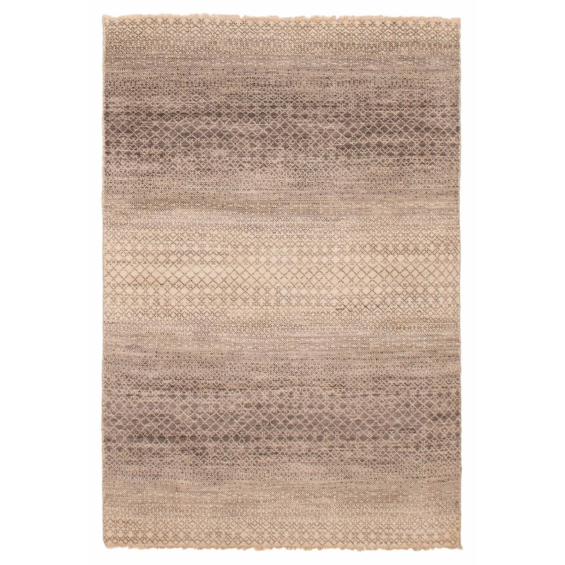 ECARPETGALLERY Hand-knotted Silk Shadow Grey Wool Rug - 5' 11" x 8' 11" - Grey - 5' 11" x 8' 11" - Rectangle