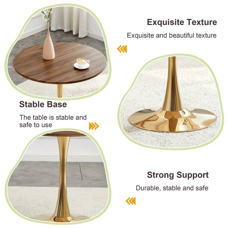 Kitchen Table with Thickened Tabletop, Round Tulip Dining Table, Bistro Table Circle Table Coffee Table