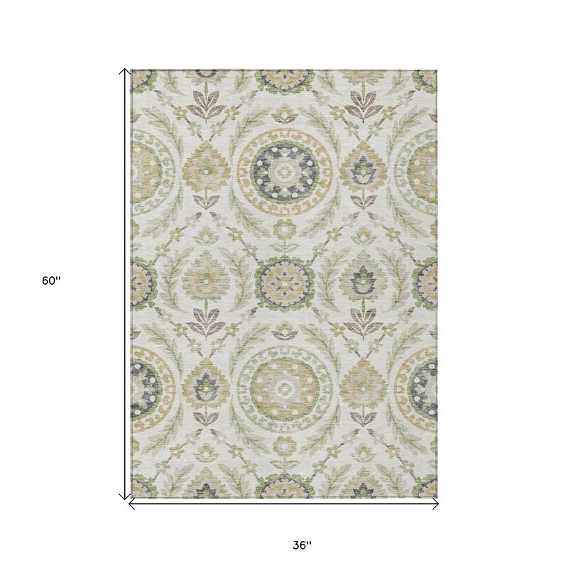 HomeRoots Floral Transitional Rectangle Outdoor Rug