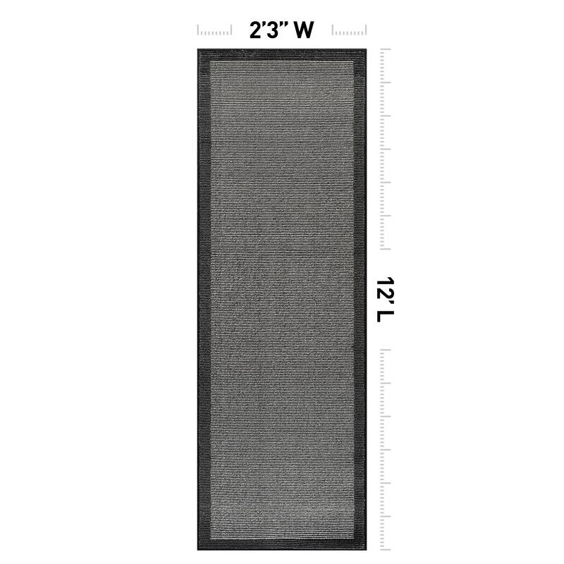 Modern Geometric Stripe Bordered Area Rug for Living Room, Bedroom, or Entryway - Low Pile Indoor Rug