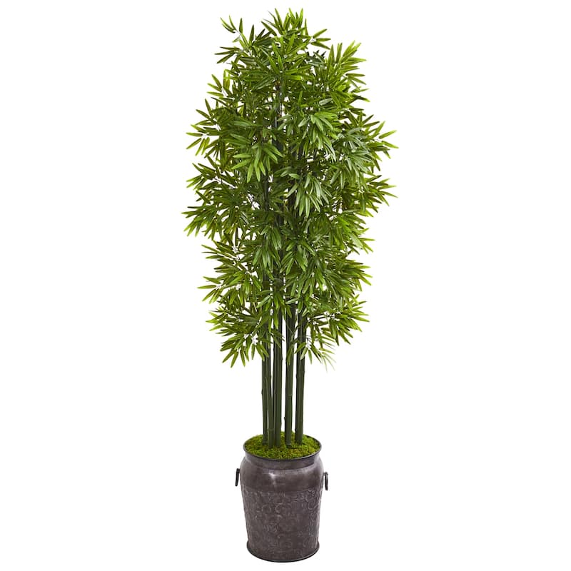 Artificial Tree 6ft Indoor Outdoor - Realistic Faux Tree with Planter - Home Office Decor - Fake Plants for Living Room