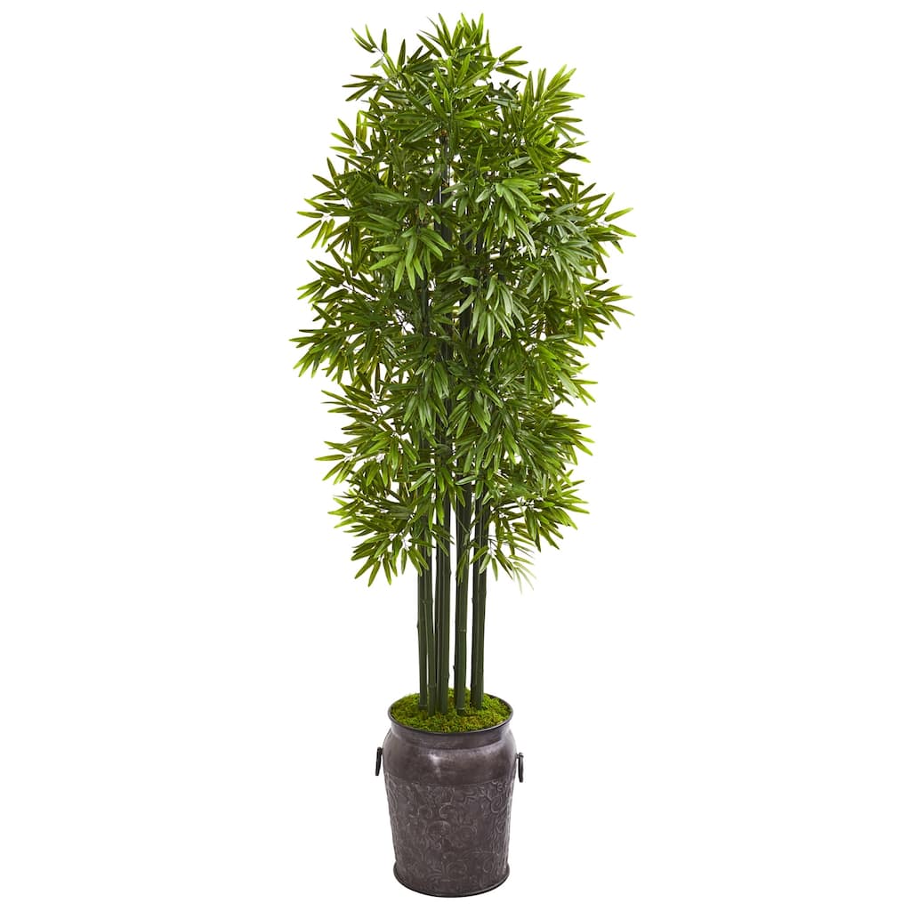 Artificial Tree 6ft Indoor Outdoor - Realistic Faux Tree with Planter - Home Office Decor - Fake Plants for Living Room