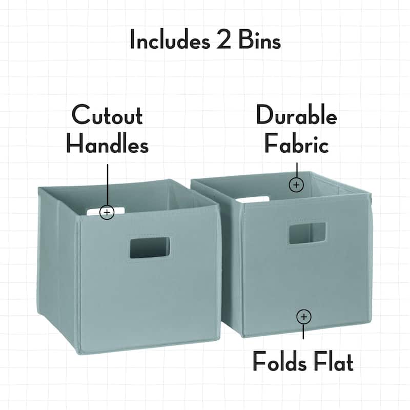 RiverRidge Kids 2pc Fabric Collapsible Storage Cube Organizers with Handles for Playroom Organization