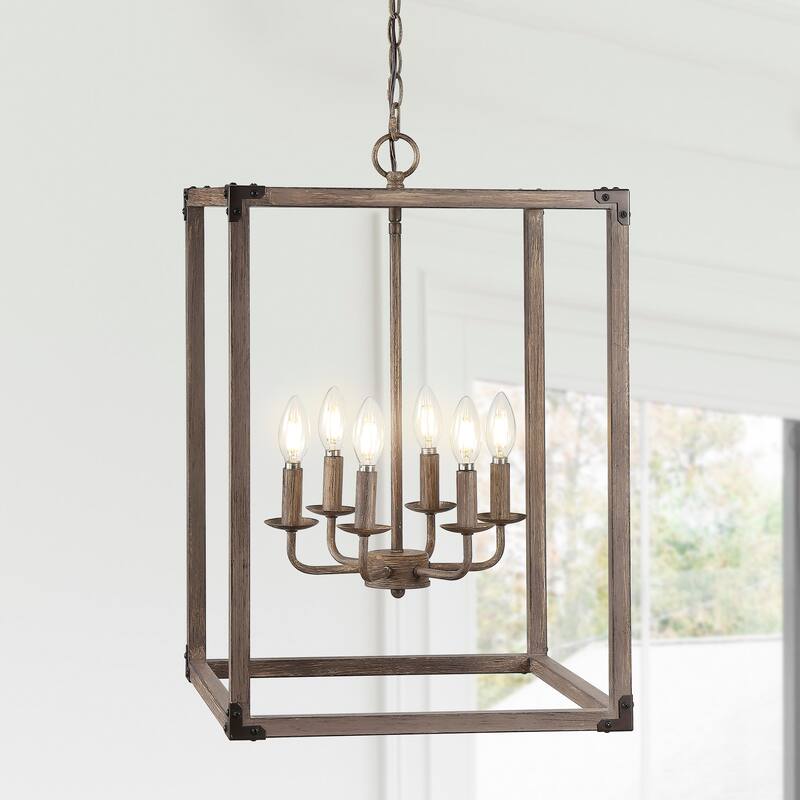 Gabrielle 4-Light Adjustable Iron Rustic Farmhouse LED Pendant, by JONATHAN Y - 16" - Oil Rubbed Bronze/Brown