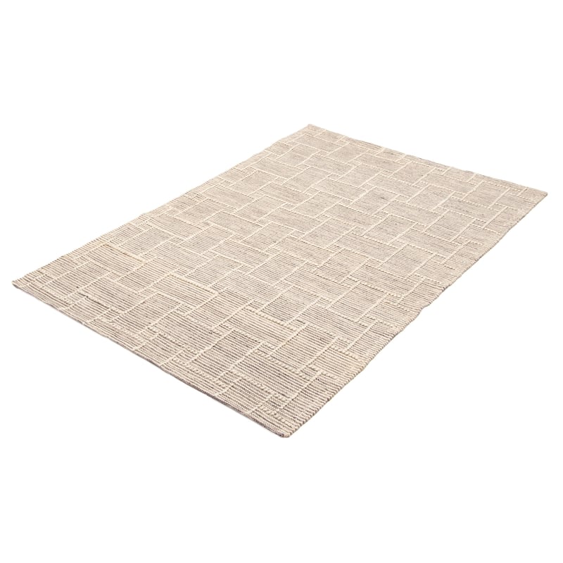 ECARPETGALLERY Braid weave Sienna Cream Wool Rug - 5'0 x 7'10