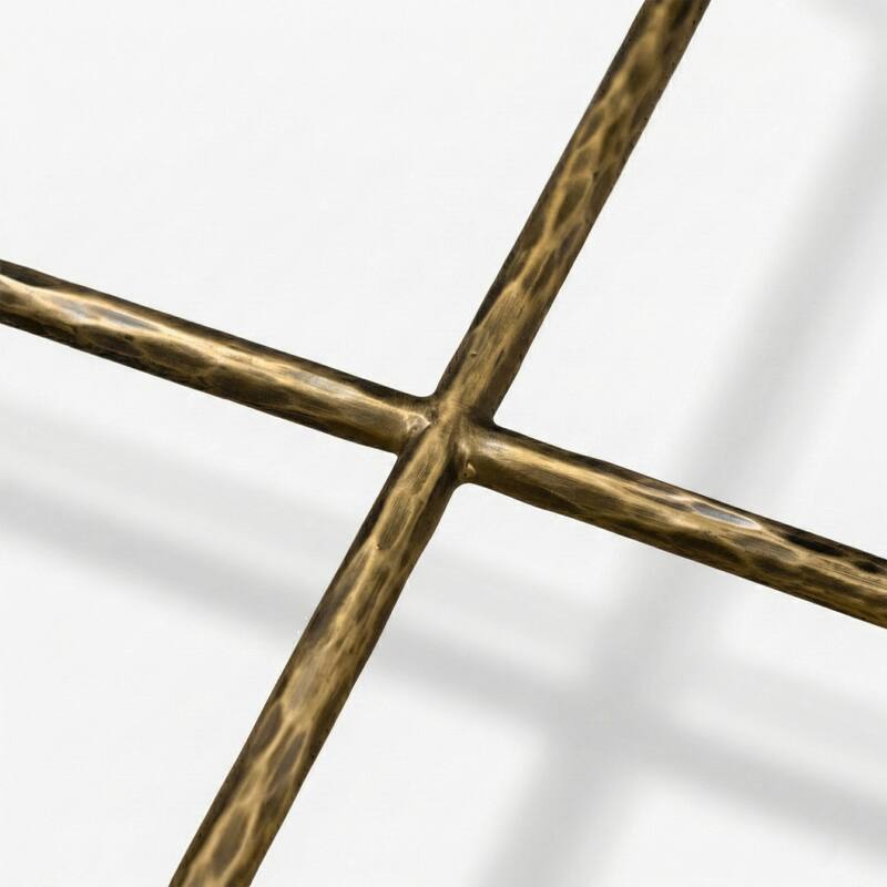 247 Shop At Home Lalia Modern Hammered Metal 3-Piece X-Brace Coffee Table Set