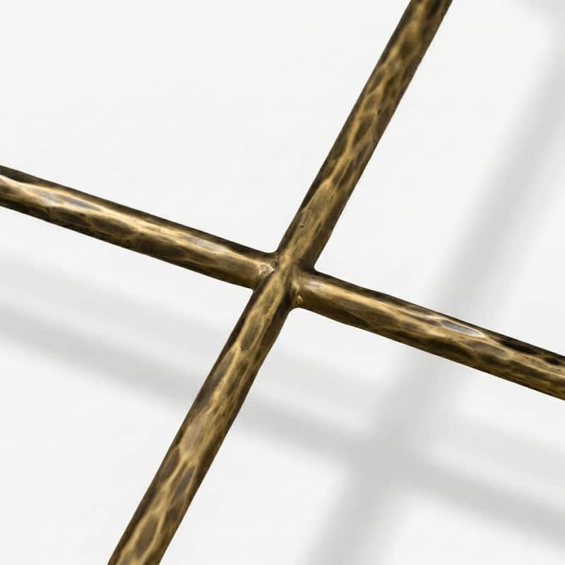 247 Shop At Home Lalia Modern Textured Metal X-Brace End Table