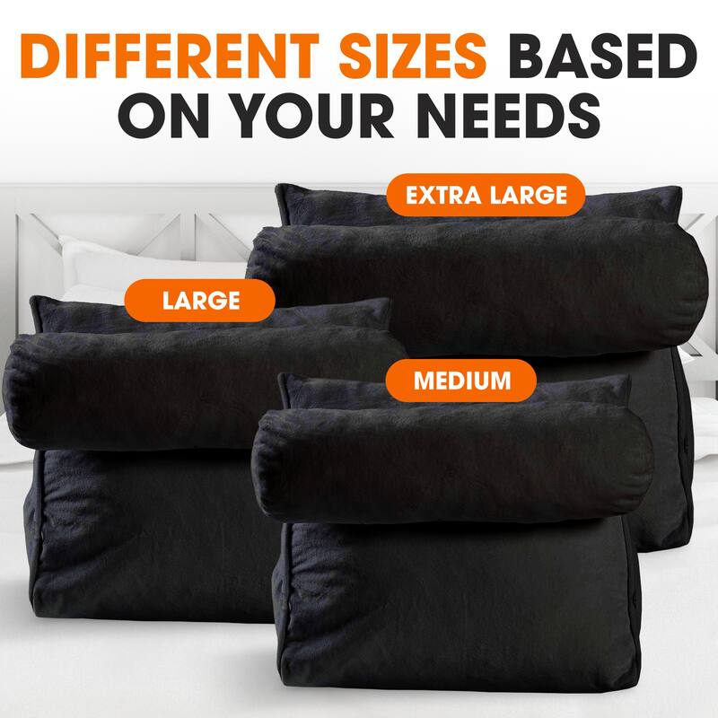Cheer Collection Extra Large Wedge Pillow with Detachable Bolster