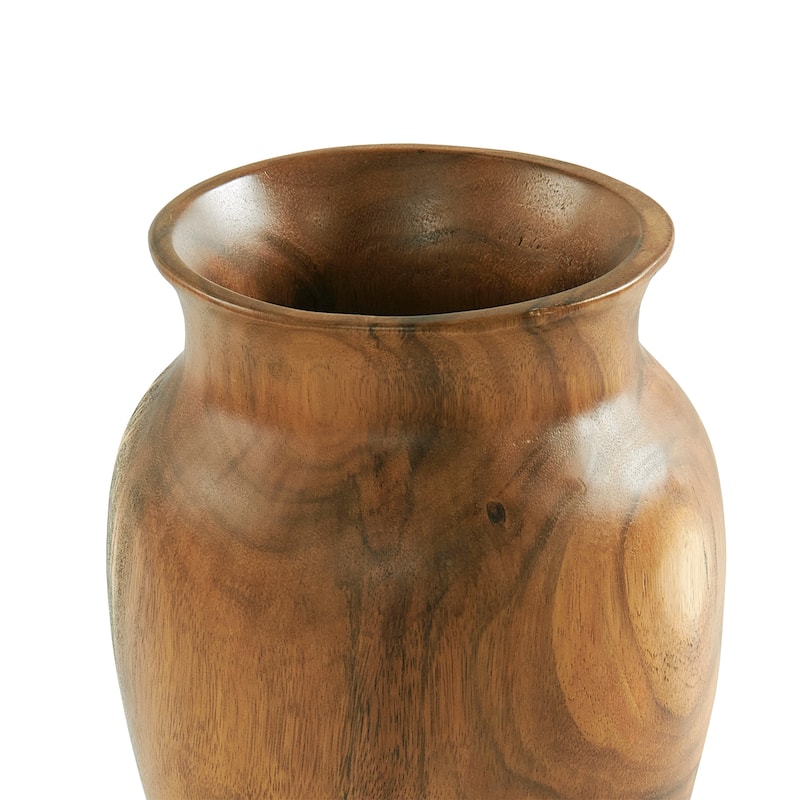 Natural Grain Suar Wood Decorative Vase